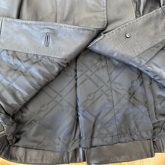 VTG Y2K Jones New York Black Soft Leather Blazer Jacket Petite XS - Picture 3 of 6